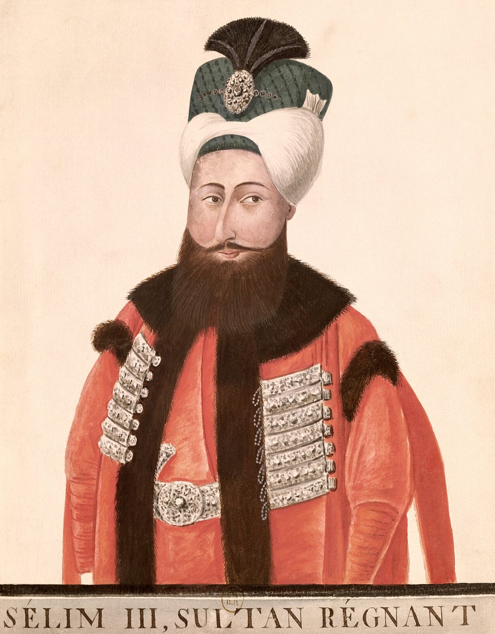 सुल्तान सेलिम III (1761-1808) 18 वीं -19 वीं शताब्दी (कागज पर wc) द्वारा तुर्की स्कूल