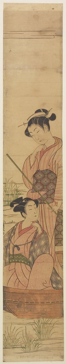 चंद्रमा के नीचे एक नाव में युवा युगल, c.1770-72 द्वारा Uchimasa