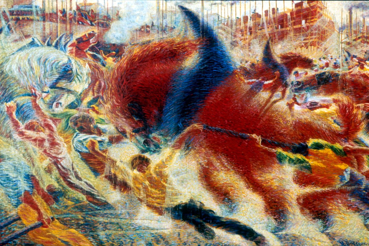 द सिटी अवेकस, 1910 द्वारा अम्बर्टो बोकोनि
