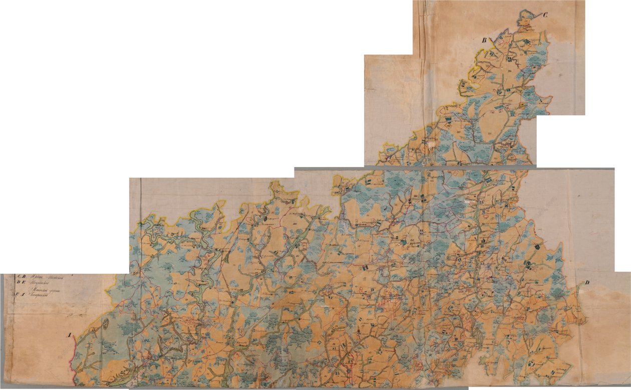 किर्ज़चस्का उइज़्ड का नक्शा (PGM 1 versts) 1780 - 1790 द्वारा अज्ञात अज्ञात