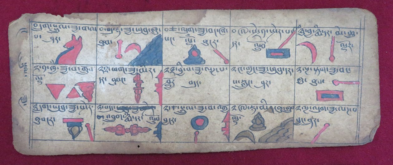 एक महीने के आधे के लिए एरो ज्योतिषीय पंचांग, तिब्बती में एर्सु शाबा चित्र और स्पष्टीकरण के साथ द्वारा अज्ञात अज्ञात