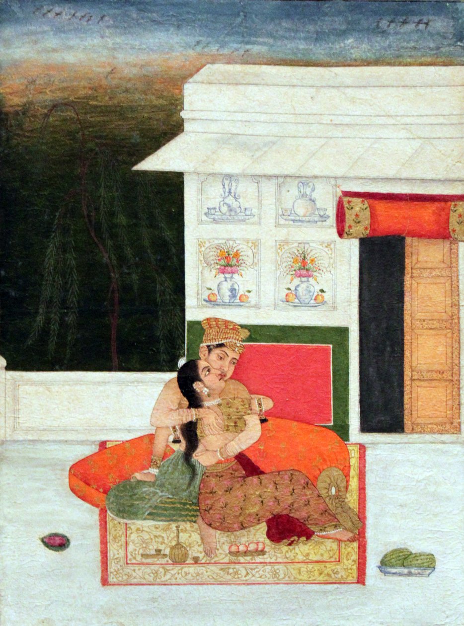 बरामदे पर प्रेमी; उत्तरी भारत द्वारा अज्ञात अज्ञात