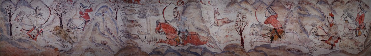 शिनझोउ के जिउयांगंग में उत्तरी क्यूई राजवंश के मकबरे से भित्ति द्वारा अज्ञात अज्ञात