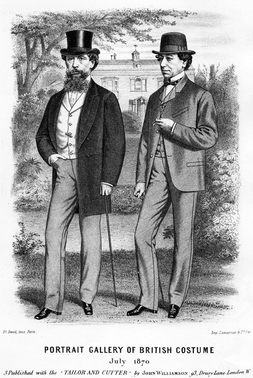 चार्ल्स डिकेंस और बेंजामिन डिसरायली, 1870 (लिथोग्राफ) द्वारा अज्ञात अज्ञात