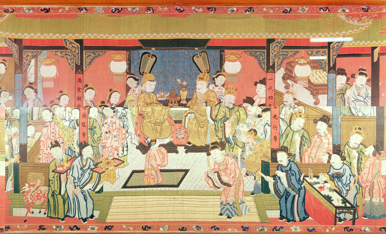 18 वीं शताब्दी में चीनी, &39;कमिंग ऑफ एज&39; नामक कढ़ाई द्वारा अज्ञात अज्ञात