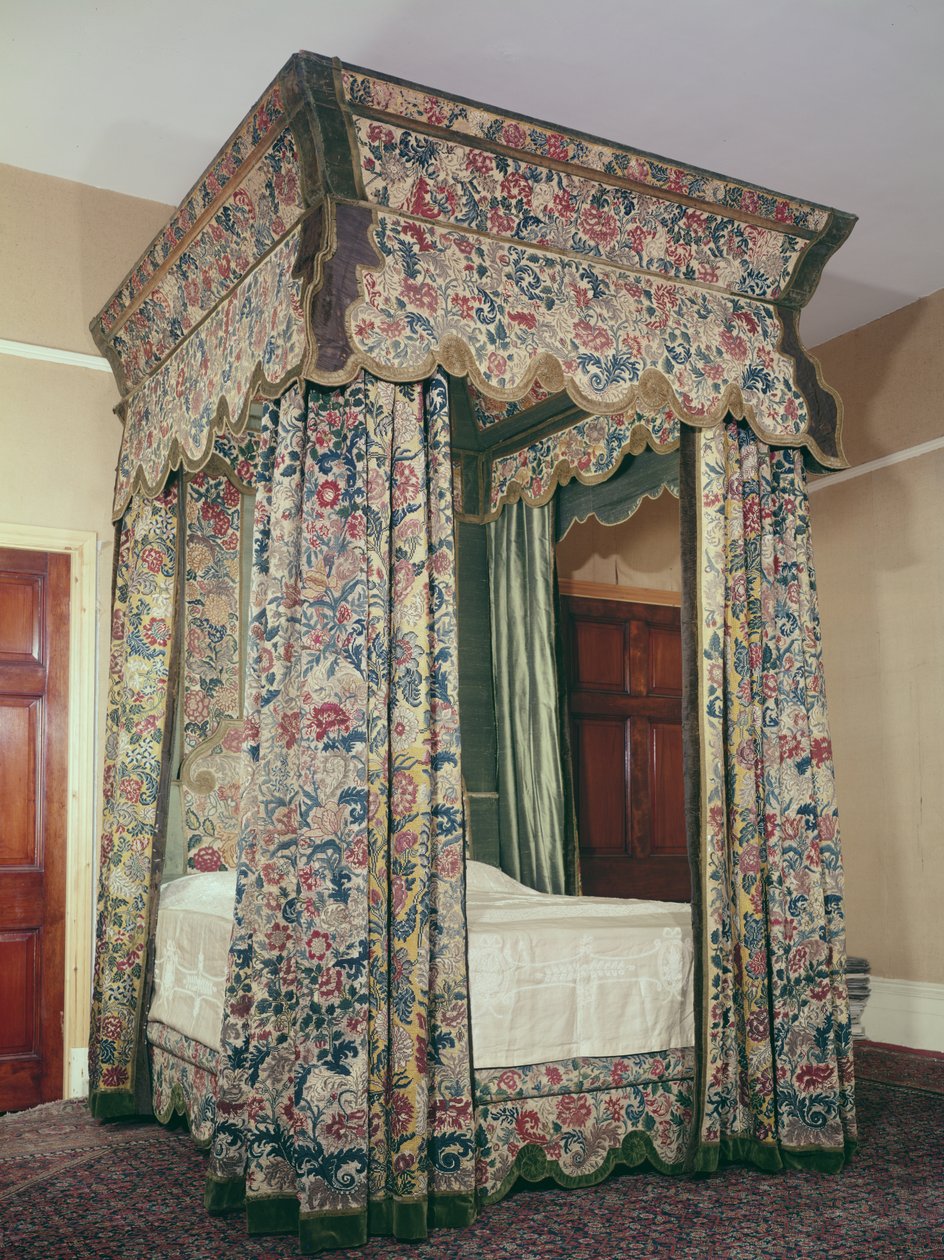 कशीदाकारी हैंगिंग के साथ चार पोस्टर बिस्तर, c.1702-10 द्वारा अज्ञात अज्ञात