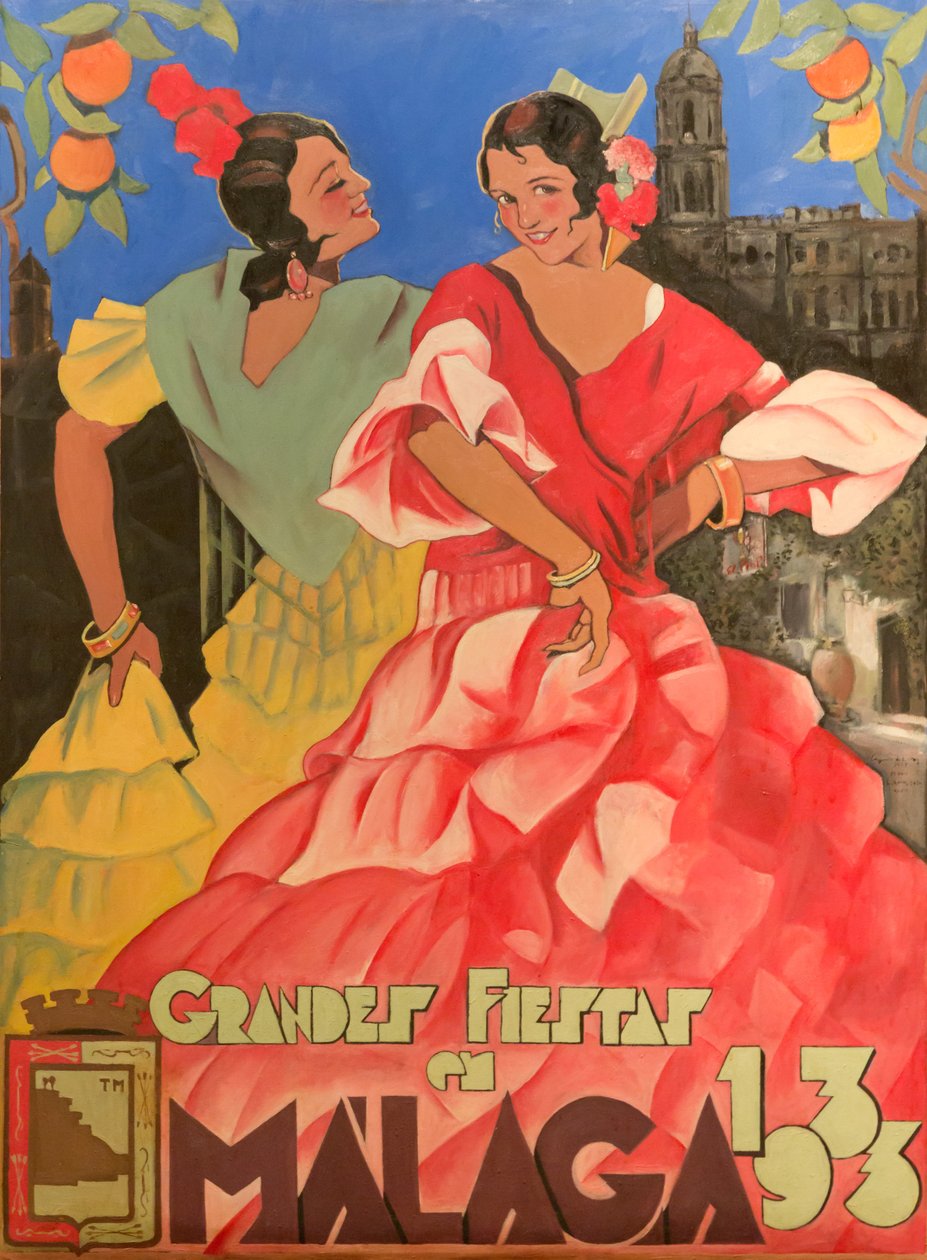 पोस्टर विज्ञापन Grandes Fiestas de Malaga 1933। द्वारा अज्ञात अज्ञात