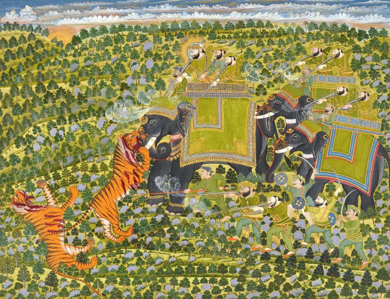 Raghuraj Singh hunting tigers Datia, द्वारा अज्ञात अज्ञात