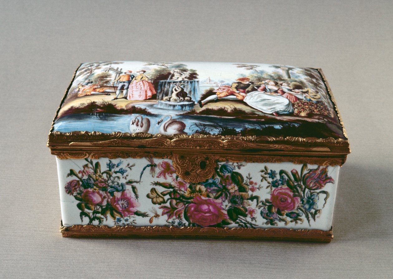 स्नफ़बॉक्स, गिल्ट बढ़ते के साथ c.1750 तामचीनी द्वारा अज्ञात अज्ञात
