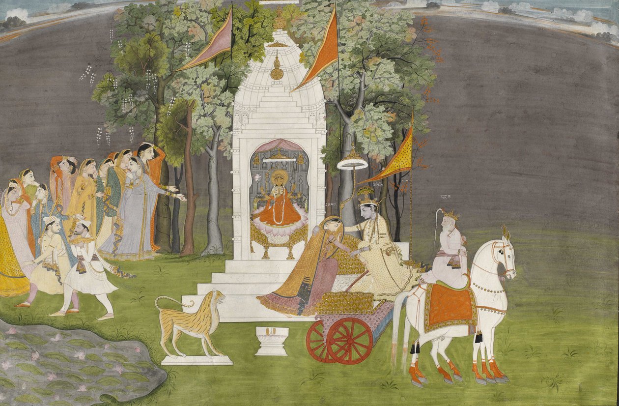 अज्ञात भारतीय - कृष्ण मंदिर से रुक्मणी का अपहरण करते हुए द्वारा अज्ञात अज्ञात