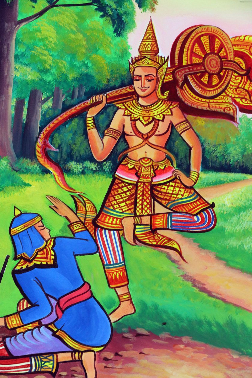 20151029, वियनतियाने, लाओस: वाट सी मुआंग (सिमुओंग) बौद्ध मंदिर। शाक्यमुनि बुद्ध की जीवन गाथा को दर्शाती पेंटिंग द्वारा अज्ञात