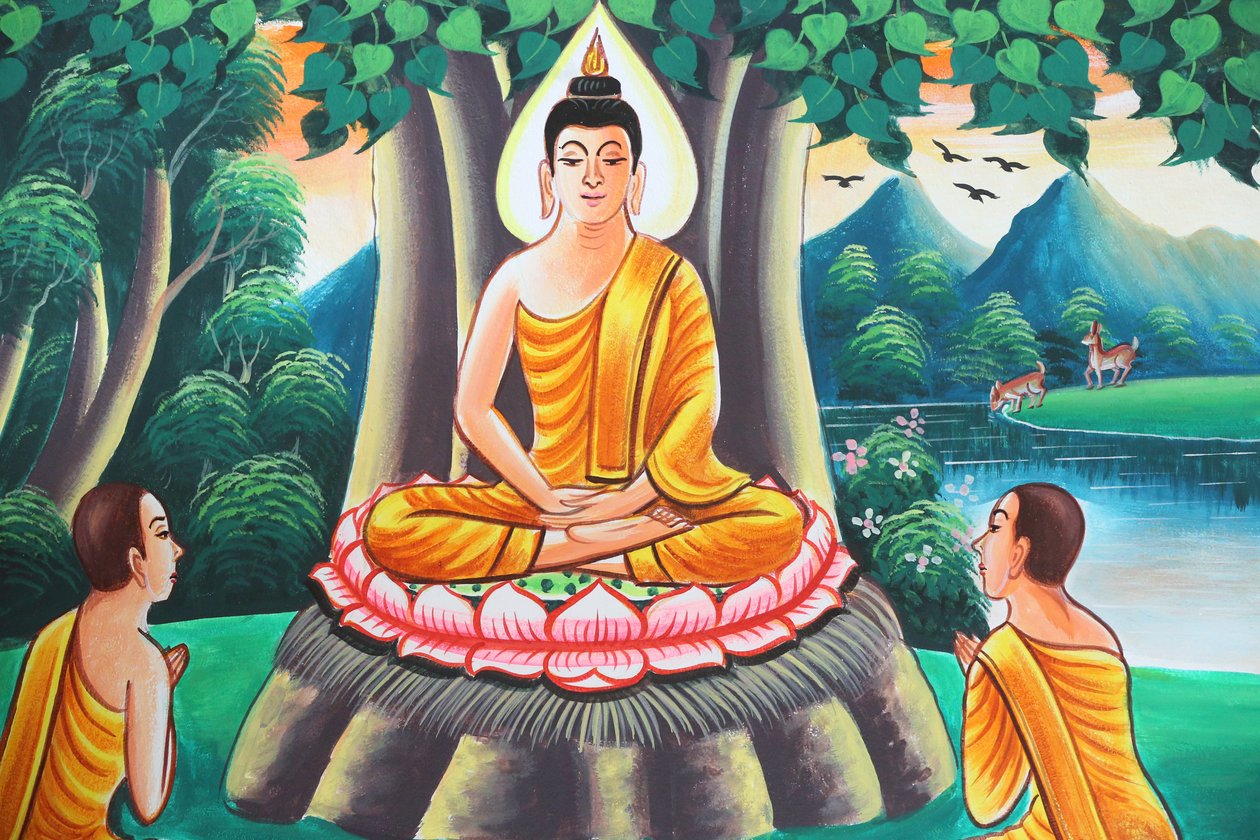 20151103, कासी, लाओस : शाक्यमुनि बुद्ध के जीवन की कहानी को दर्शाती पेंटिंग द्वारा अज्ञात