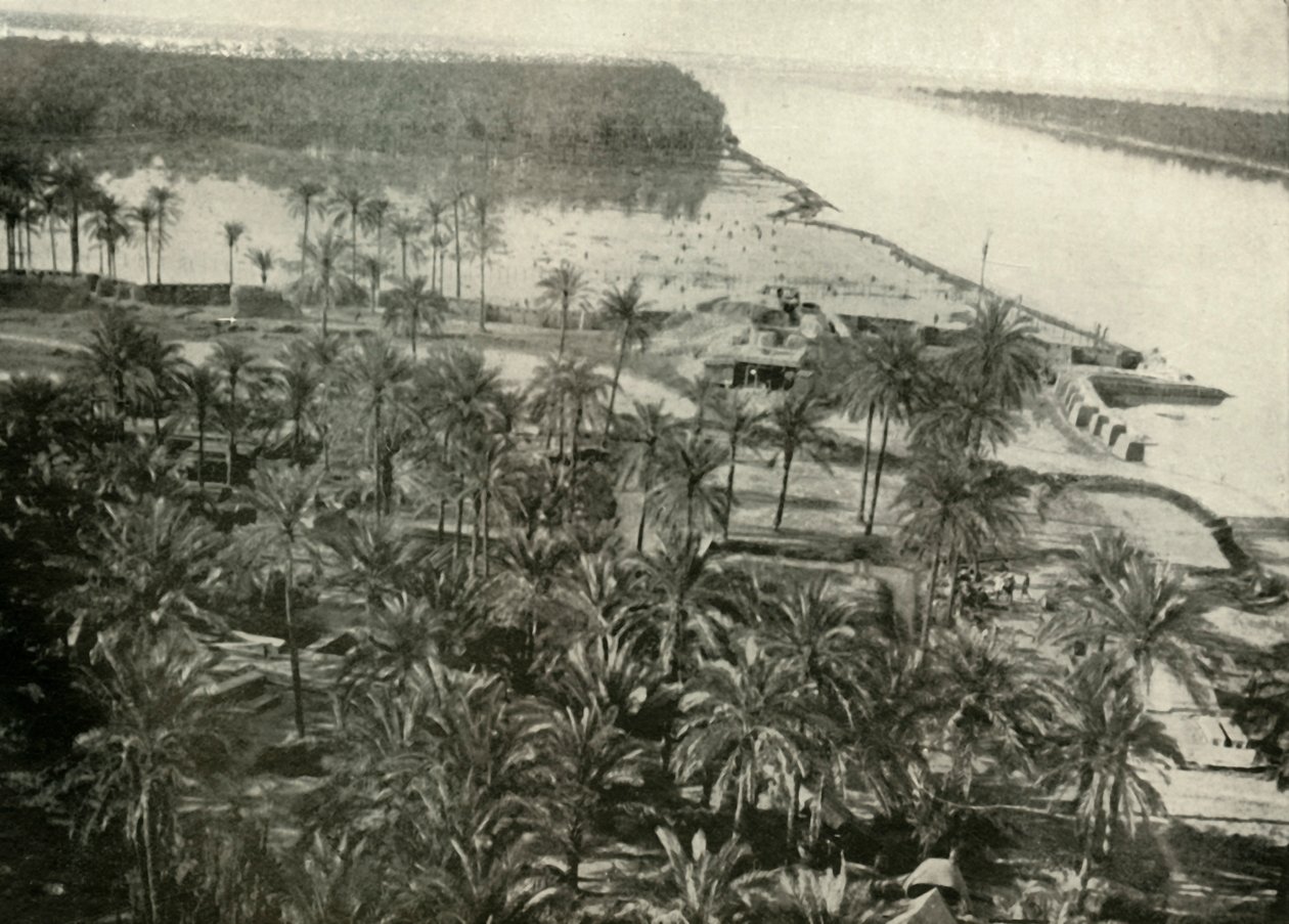 टाइग्रिस नदी पर एक ब्रिटिश स्थिति, 1919। द्वारा अज्ञात
