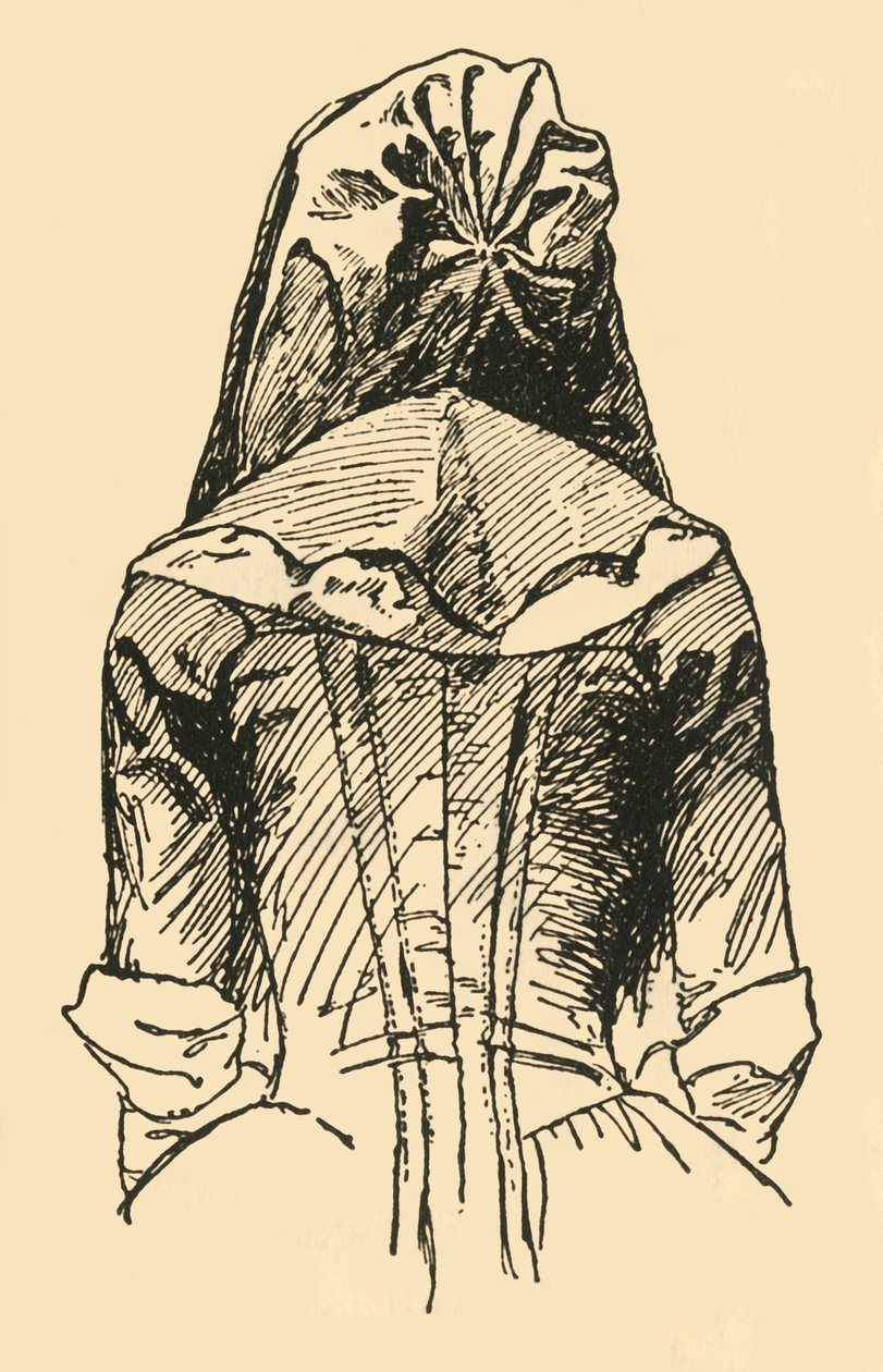 एक कैमल हूड, एक ऑर्गिनल गारमेंट से लिया गया, c1702, 1937। द्वारा अज्ञात