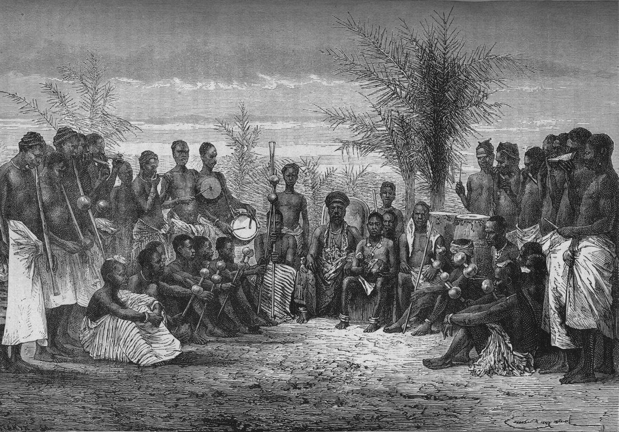 एक केप कोस्ट किंग और उसका कोर्ट, c1880 द्वारा अज्ञात