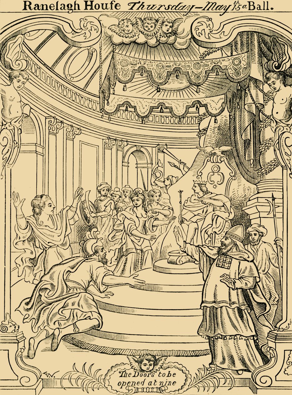 रणलेघ को निमंत्रण का कार्ड, c1876। द्वारा अज्ञात