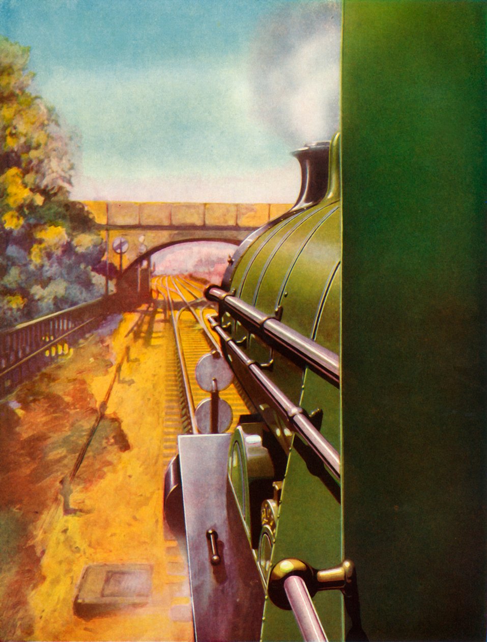 एक दक्षिणी रेलवे अटलांटिक लोकोमोटिव, 1935 की टैक्सी से एक साफ सड़क। द्वारा अज्ञात