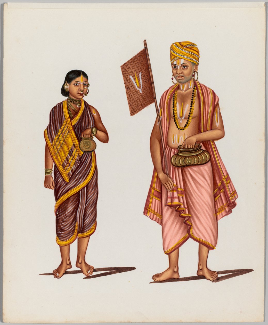 श्रृंखला पोशाक और पेशे से एक युगल, 1800 के मध्य में। द्वारा अज्ञात