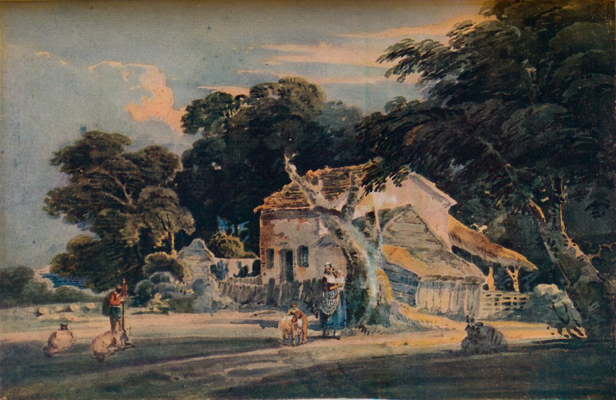 ए डेवोनशायर फ़ार्म, c1798, 1921 द्वारा अज्ञात