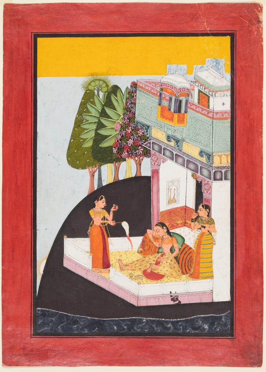 अ अटेंडेंट विथ अ अटेंडेंट के साथ एक डिस्कोन्सलेट लेडी, सी। 1730। द्वारा अज्ञात