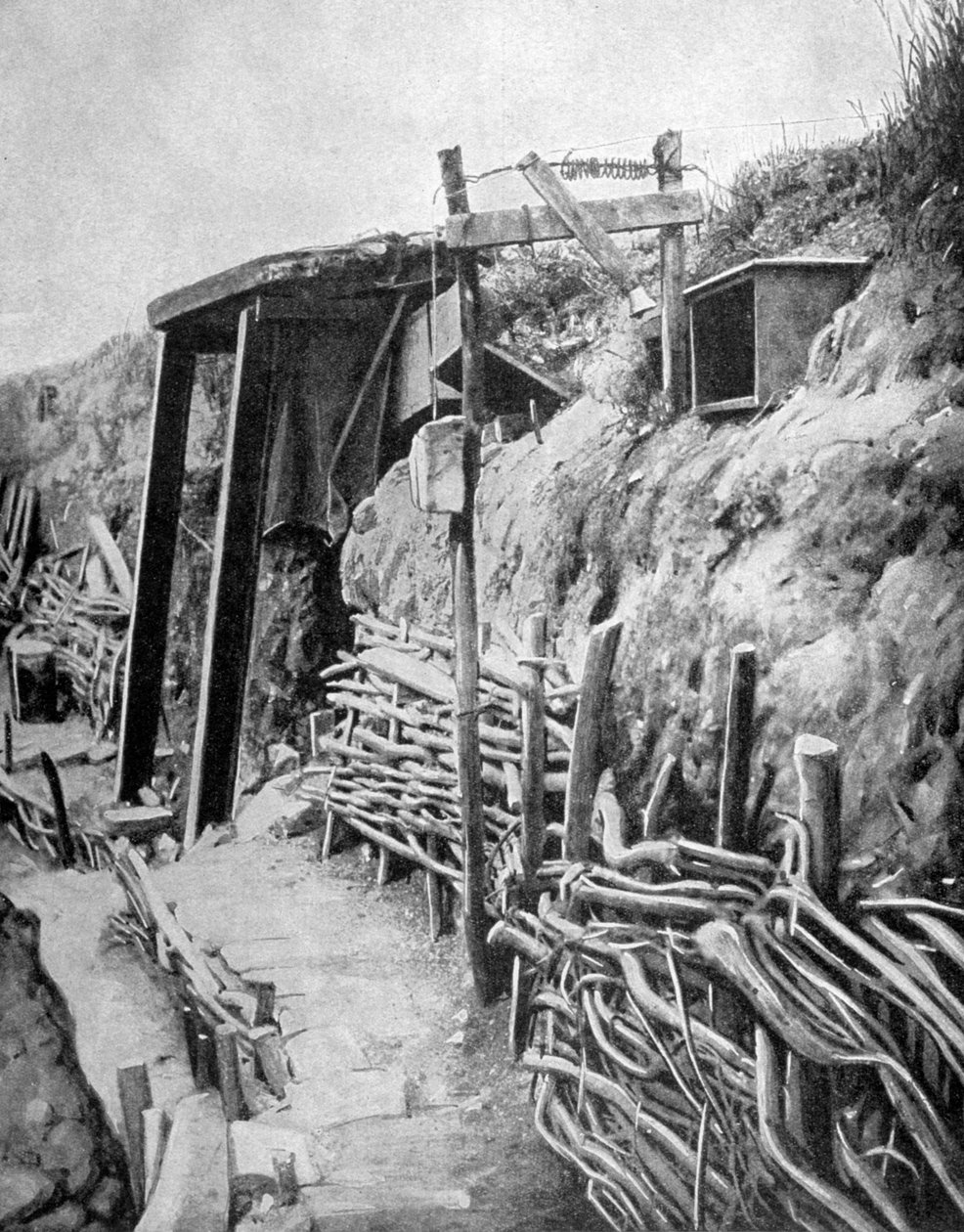 एक फ्रांसीसी खाई, प्रथम विश्व युद्ध, 1915 द्वारा अज्ञात