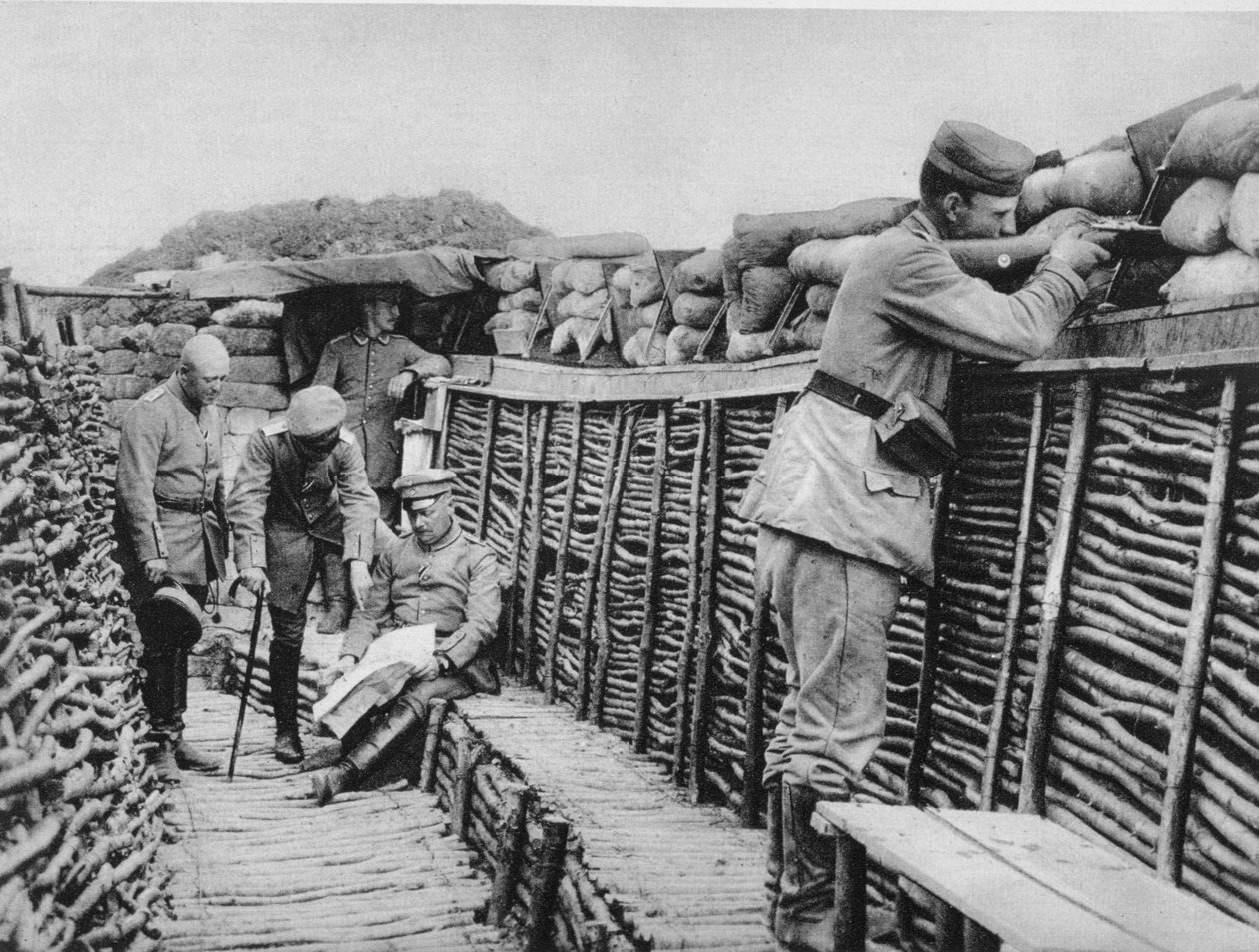 एक जर्मन खाई, प्रथम विश्व युद्ध, 1915 द्वारा अज्ञात