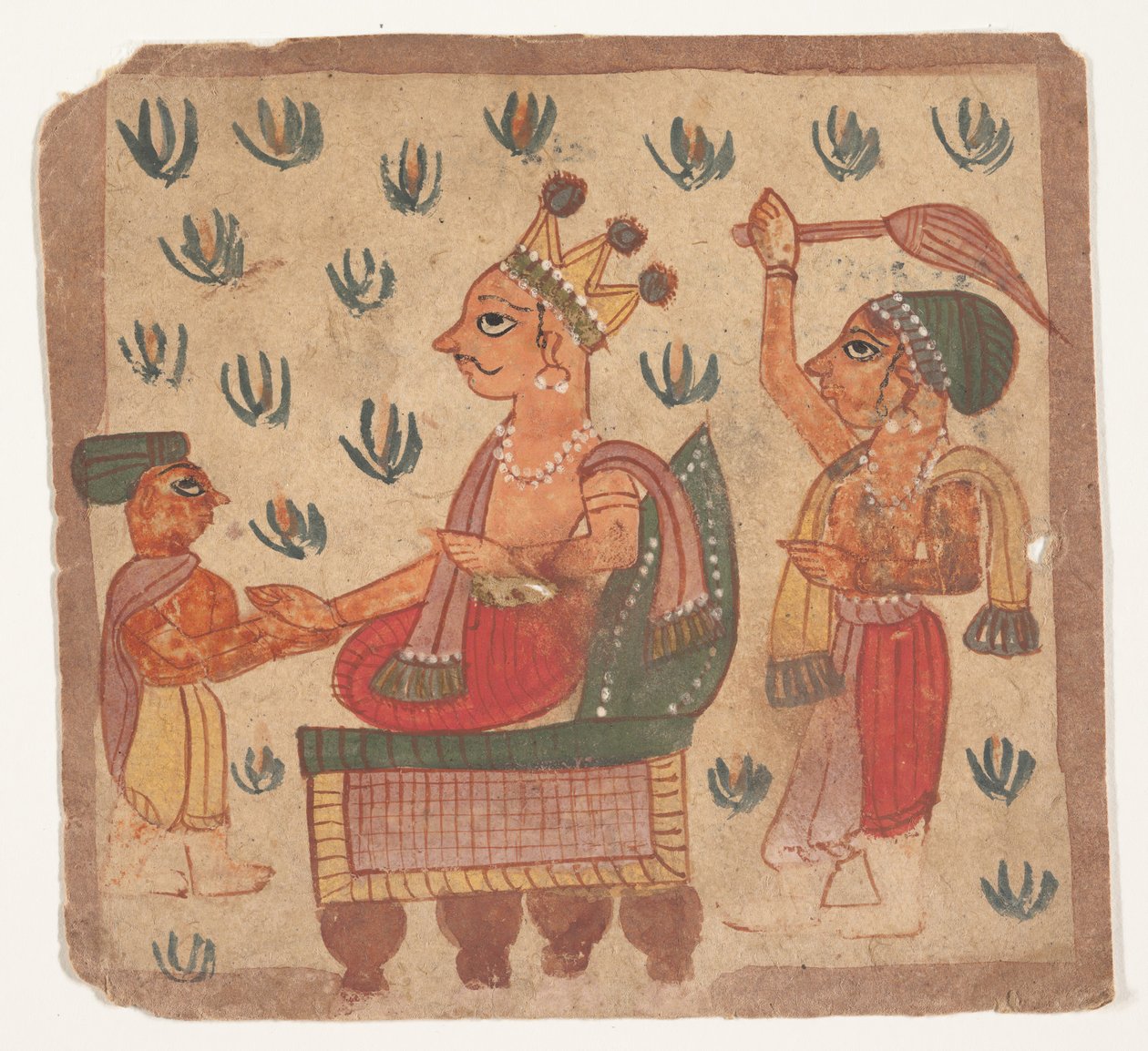 एक राजा अपने सिंहासन पर बैठा, 1725। द्वारा अज्ञात