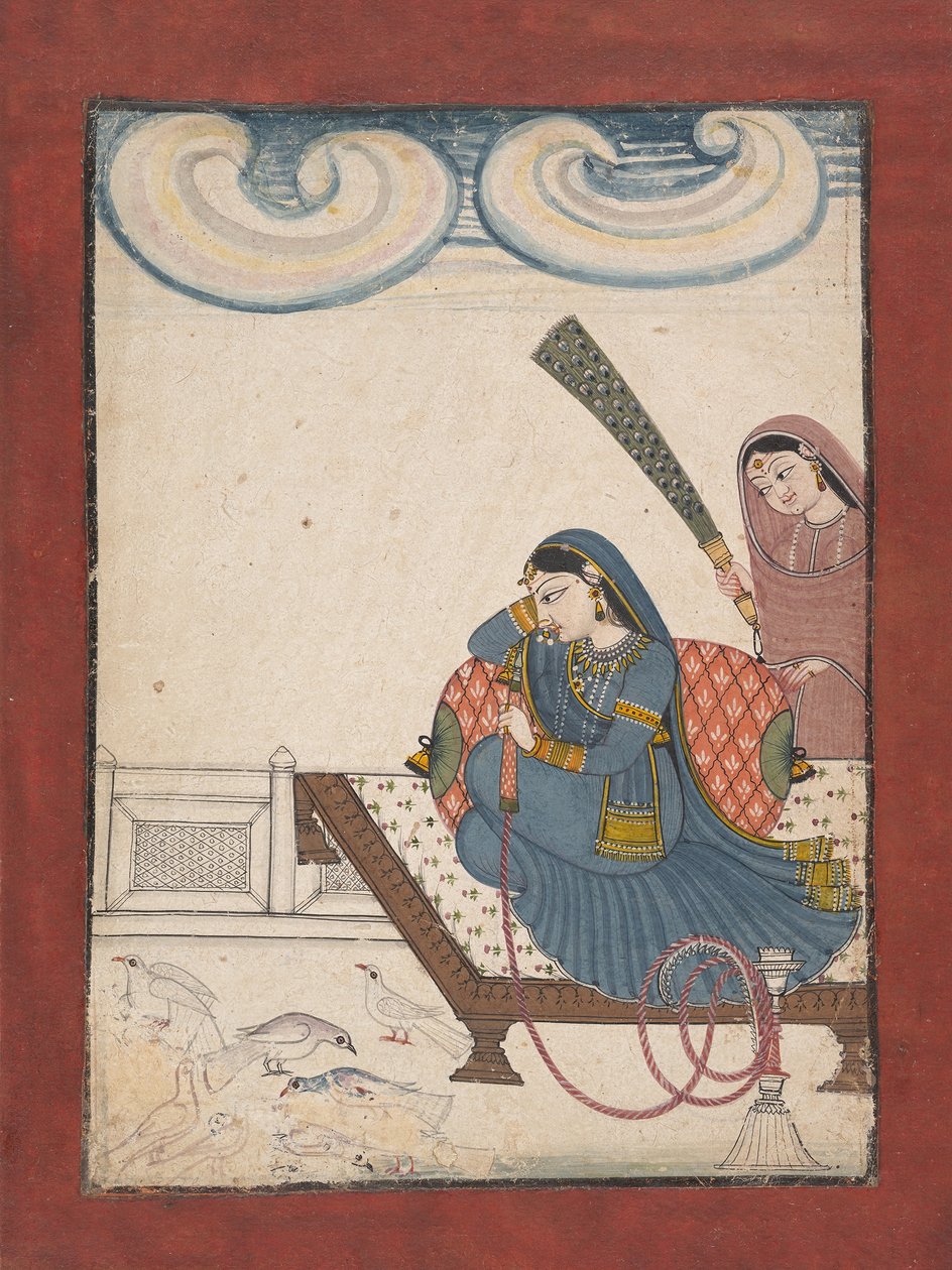 कबूतर पर एक महिला टकटकी, सीए। 1780-1800। द्वारा अज्ञात