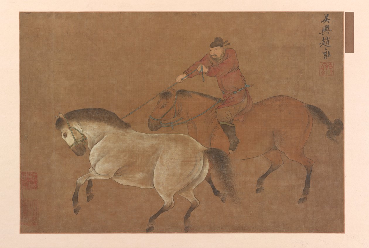 घोड़े पर सवार एक सवार, मिंग राजवंश, 1369-1644। द्वारा अज्ञात