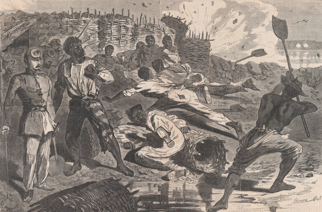 विद्रोही खाइयों में एक खोल हार्पर का साप्ताहिक, वॉल्यूम। VII, 17 जनवरी, 1863। द्वारा अज्ञात