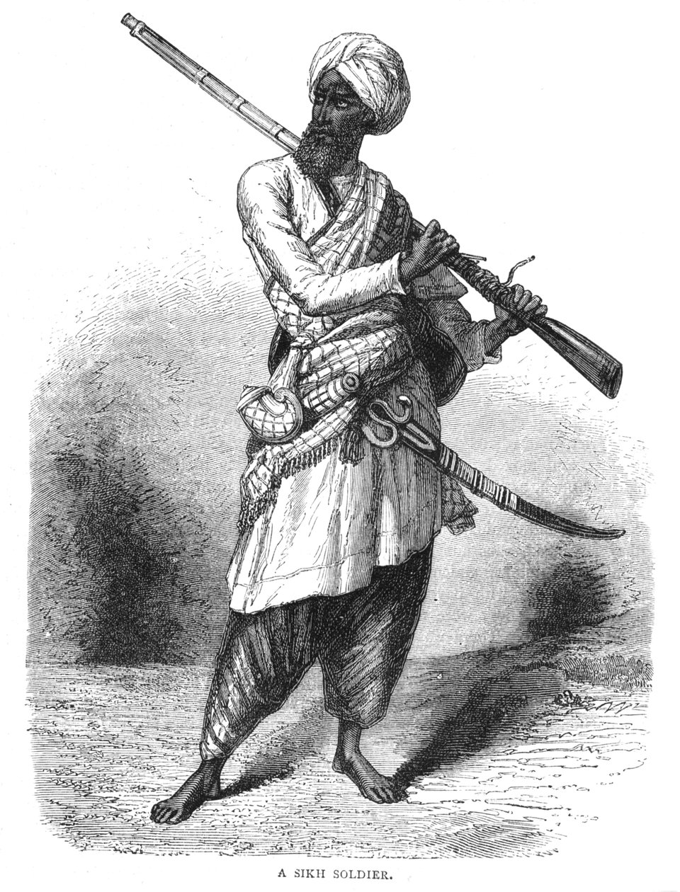ए सिख सोल्जर, c1880 द्वारा अज्ञात