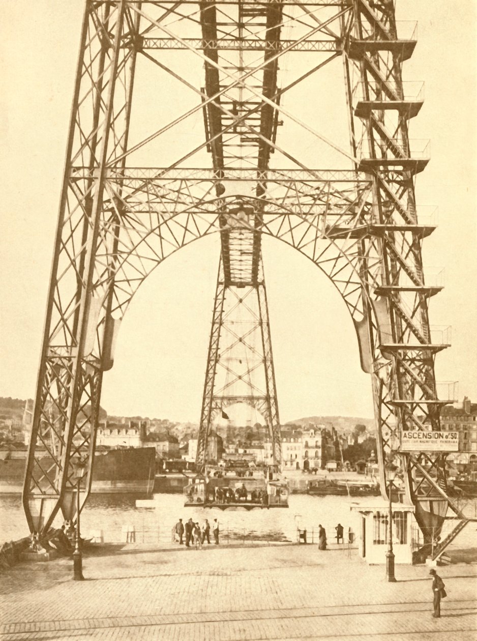 रून में एक ट्रांसपोर्टर ब्रिज, c1930। द्वारा अज्ञात