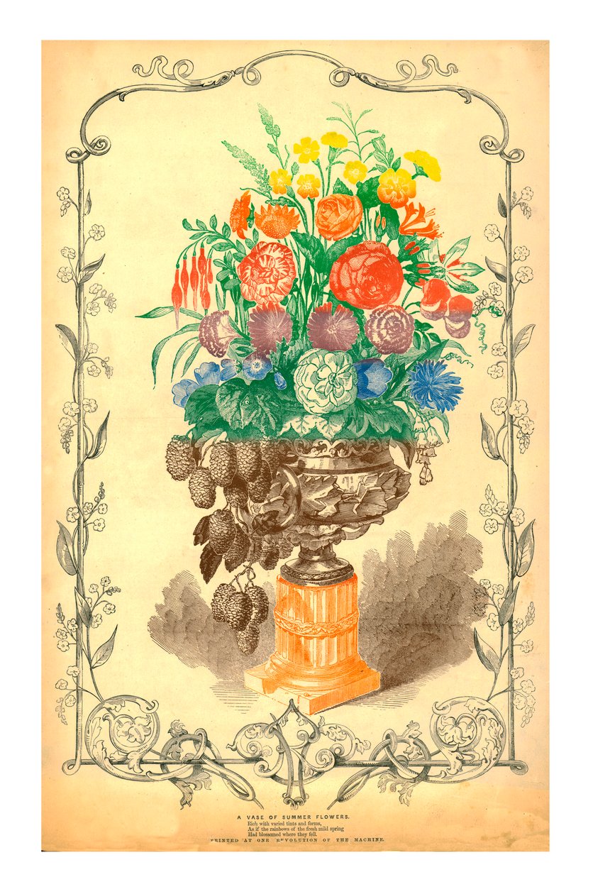 सम फूल का फूलदान, 1849। द्वारा अज्ञात