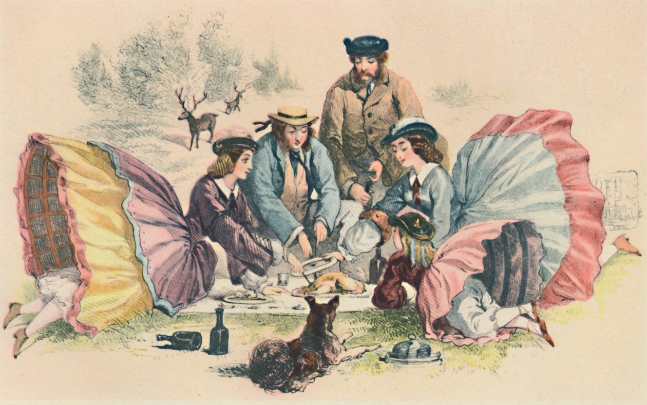 ए विक्टोरियन पिकनिक, c1860, 1944। द्वारा अज्ञात