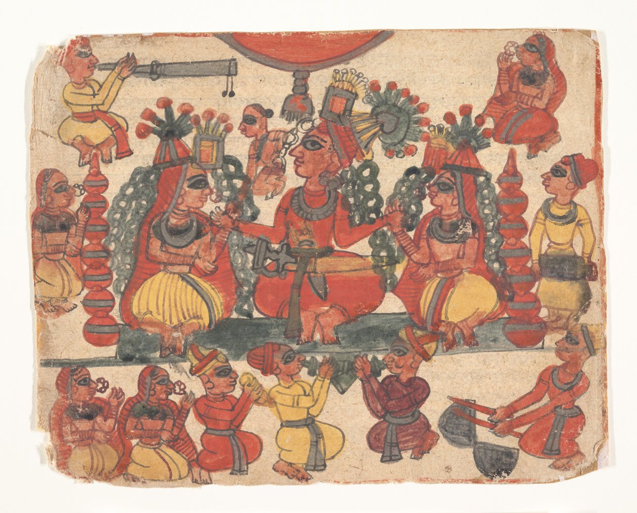 एक शादी का दृश्य, 18वीं सदी के मध्य में। द्वारा अज्ञात