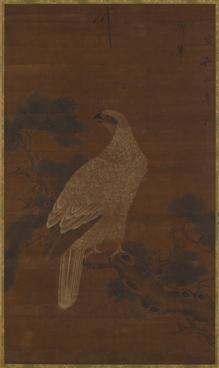 चीड़ की शाखा पर एक सफेद चील, मिंग या किंग राजवंश, 17वीं सदी। द्वारा अज्ञात
