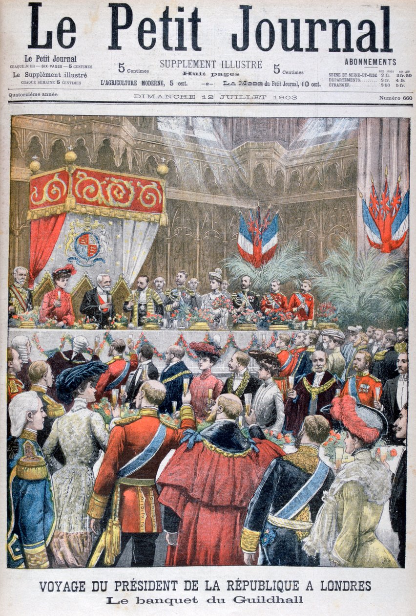 फ्रांस के राष्ट्रपति, गिल्डहॉल, लंदन, 1903 के लिए एक भोज द्वारा अज्ञात