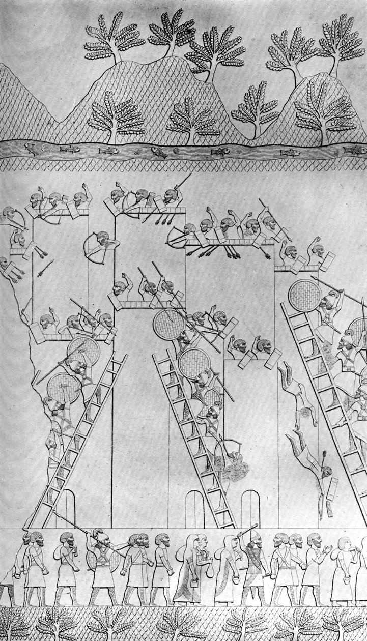 अश्शूरियों द्वारा हमला किया गया शहर, c1853, c1900-1920 द्वारा अज्ञात