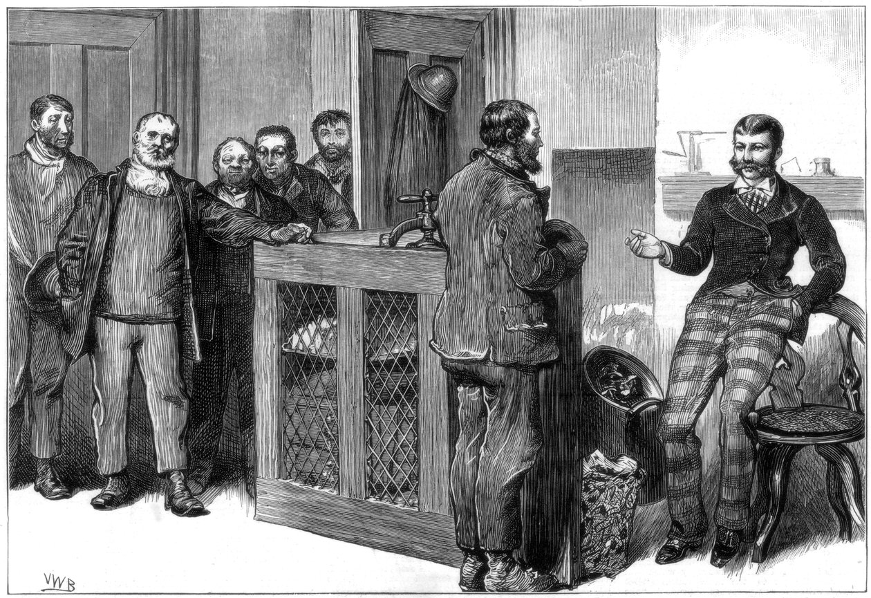 एक कोयला खदान तालाबंदी, साउथ वेल्स, 1875 द्वारा अज्ञात