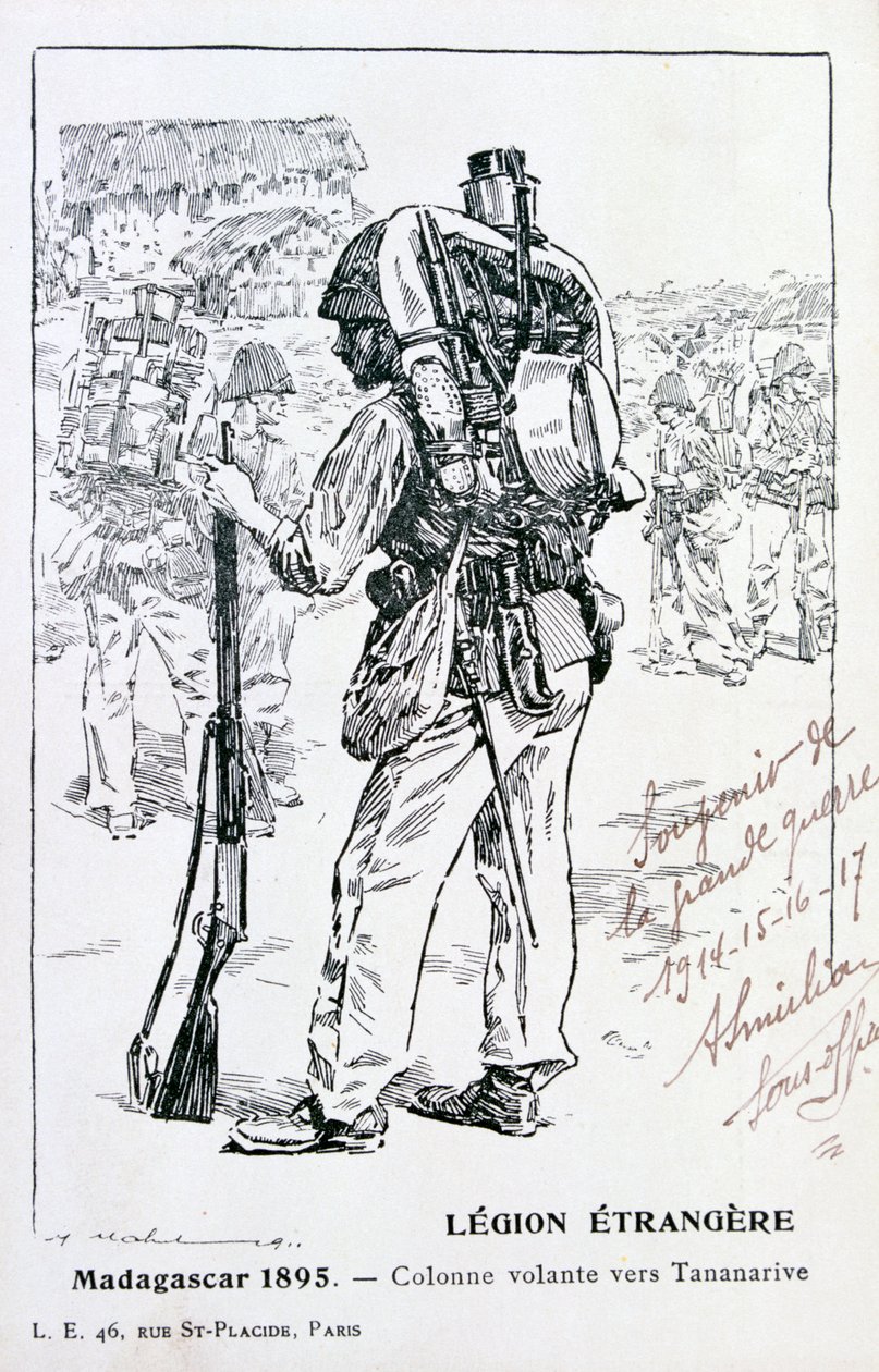 ताननारिव, मेडागास्कर, 1895 की ओर अग्रसर फ्रांसीसी विदेशी सेना का एक स्तंभ द्वारा अज्ञात