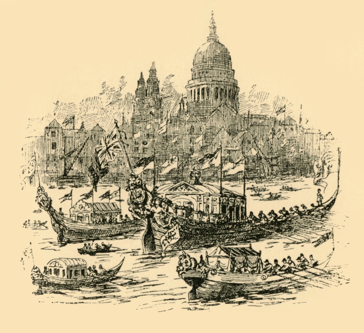 व्हाइटहॉल से लाइमहाउस, 1907 तक सजाए गए बार्गेस की एक भव्य प्रसिद्धि। द्वारा अज्ञात