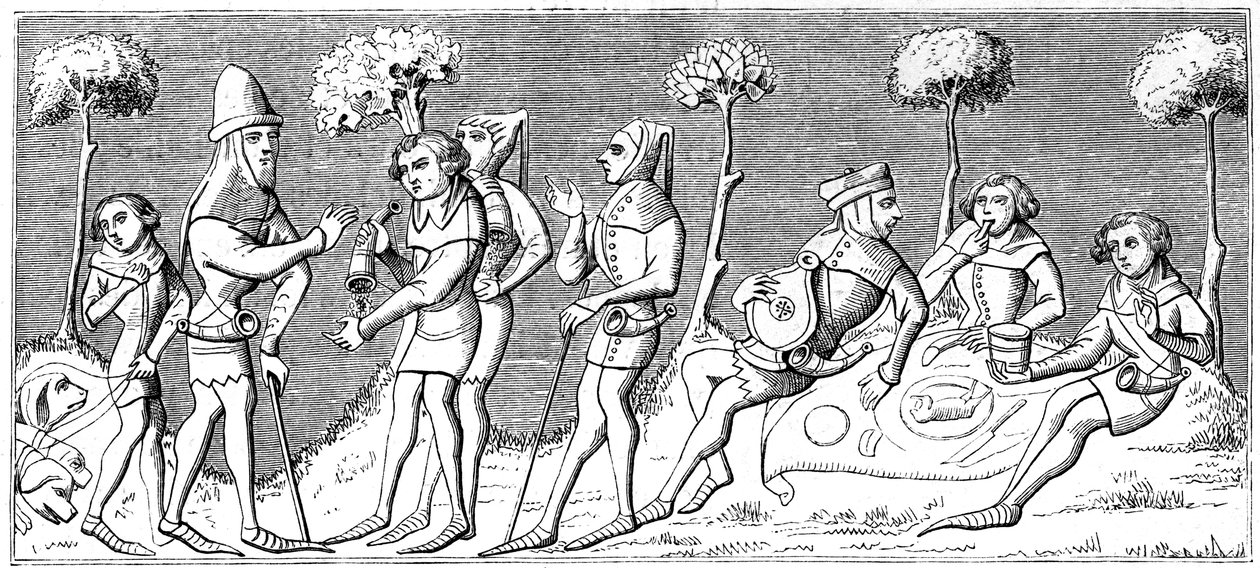 एक शिकार दल 1849 में इकट्ठा हुआ द्वारा अज्ञात