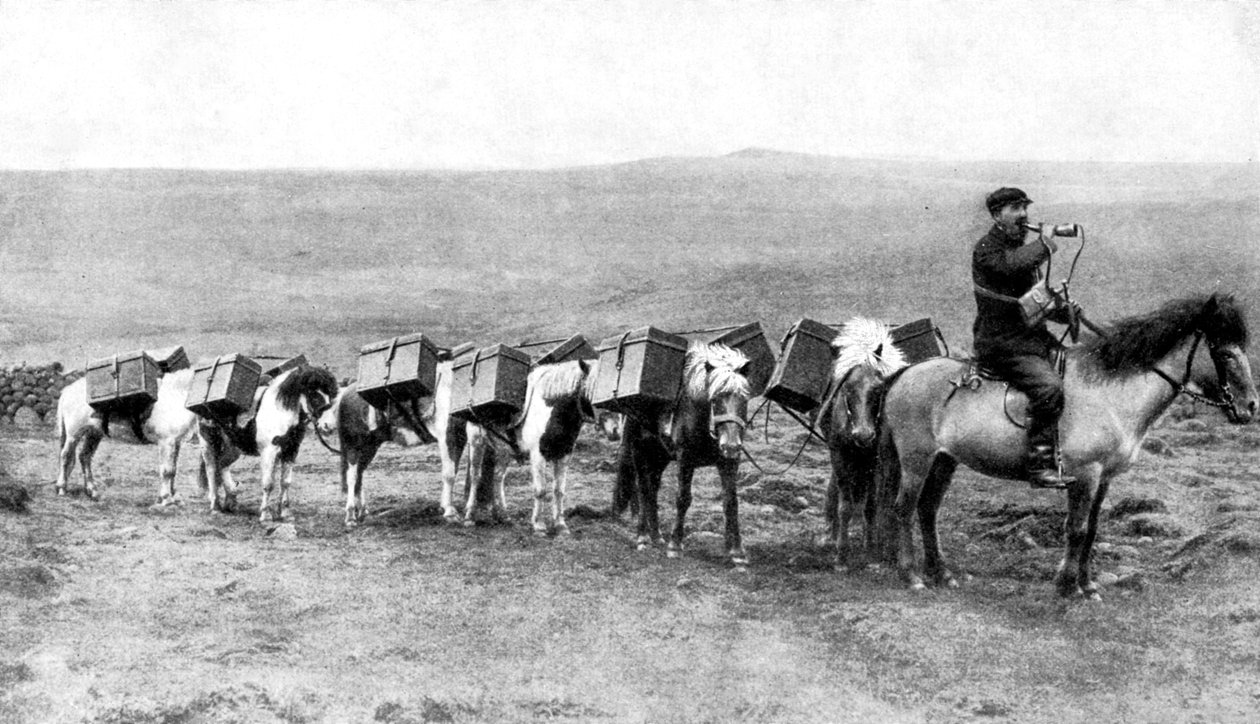 आइसलैंड के मैदानों, आइसलैंड को पार करते हुए एक मेल कारवां, 1922 द्वारा अज्ञात
