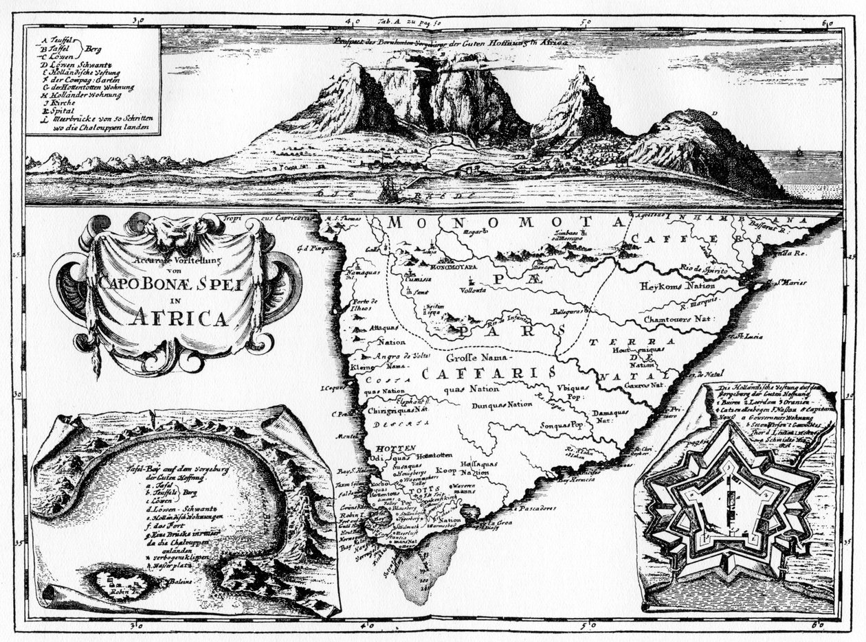 केप ऑफ गुड होप, दक्षिण अफ्रीका का एक नक्शा, 1719 1931 द्वारा अज्ञात