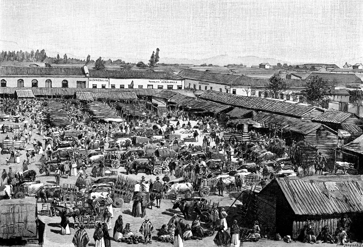 एक बाजार स्थान, चिली, 1895 द्वारा अज्ञात