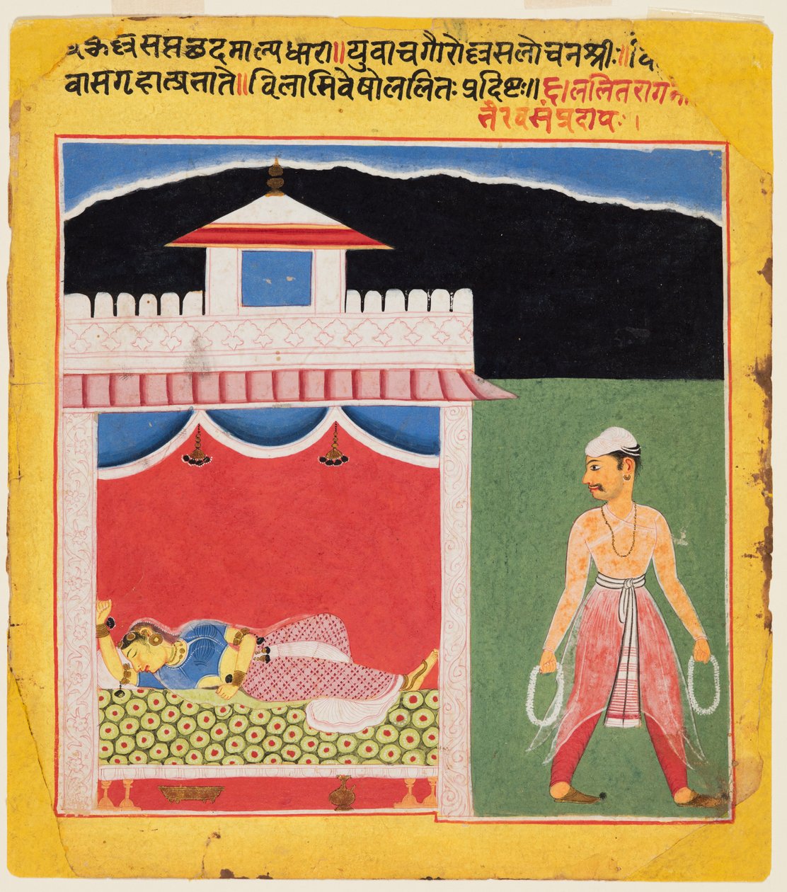 रागमाला श्रृंखला का एक पृष्ठ: ललिता रागिनी, सी। 1600। द्वारा अज्ञात