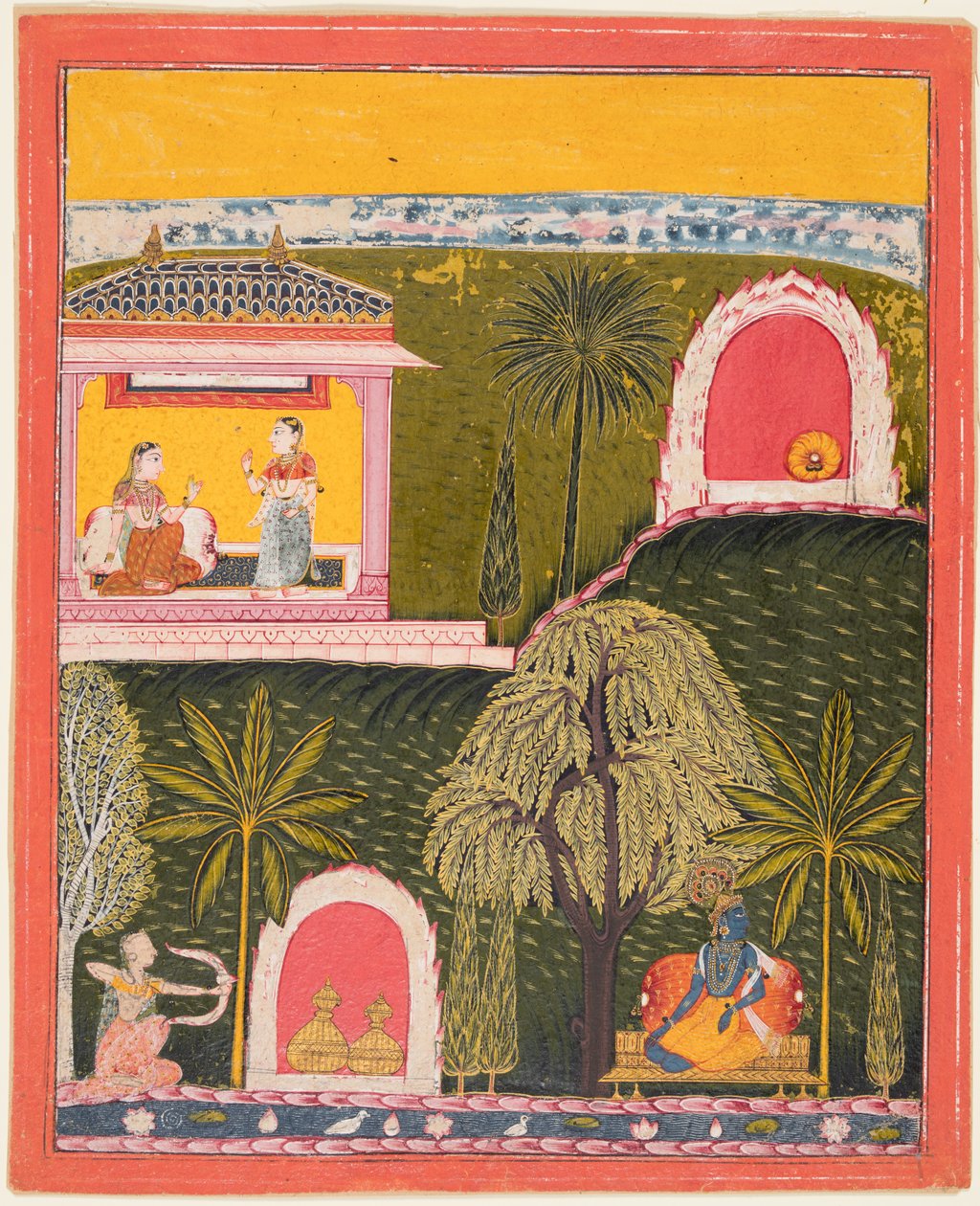 रसिकप्रिया श्रृंखला का एक पृष्ठ, सी। 1660। द्वारा अज्ञात