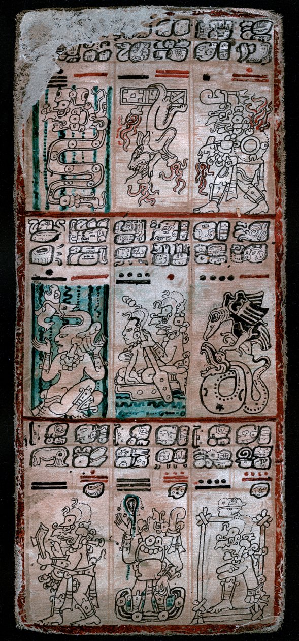 ड्रेसडेन कोडेक्स, माया पांडुलिपि, 1901 का एक पृष्ठ द्वारा अज्ञात