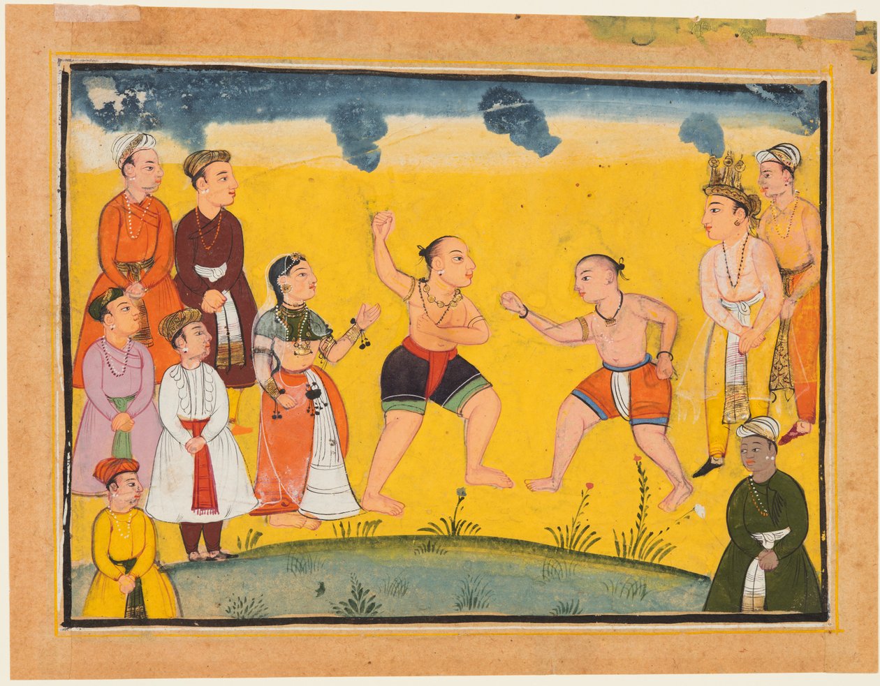 महाभारत का एक पृष्ठ: जयद्रथ के साथ भीम का युद्ध, सी। 1615। द्वारा अज्ञात