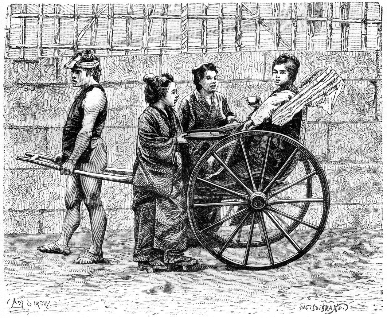 एक रिक्शा, जापान, 1895 द्वारा अज्ञात